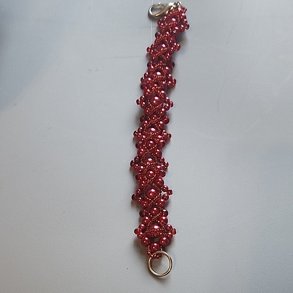 Elegant Red Beaded Bracelet